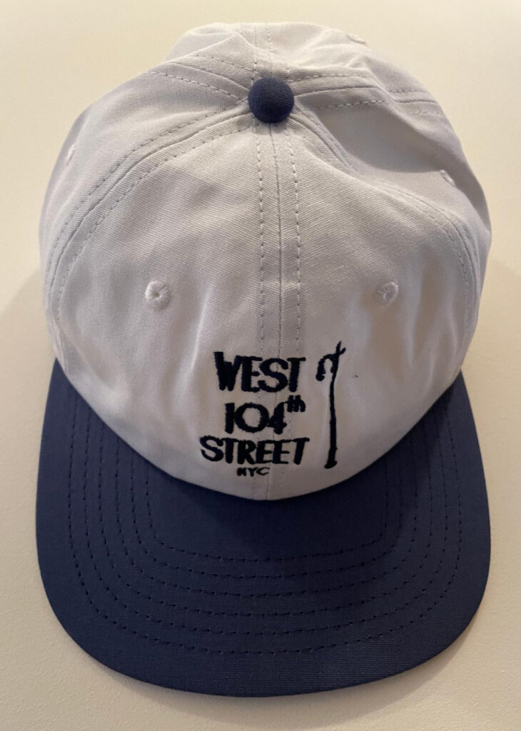 Logo Baseball Cap-White with blue bill and blue stitching